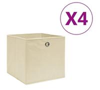 VidaXL Boîtes de Rangement Tissu Crème 28x28 cm 4 pcs