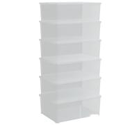 vidaXL Boîtes de rangement 6 pcs. Plastique 10 L Empilable