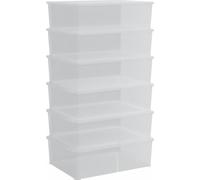 vidaXL Boîtes de rangement 6 pcs. Plastique 25 L Empilable