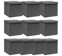 VidaXL - Boîtes de rangement avec couvercle (10 pcs)