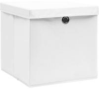 vidaXL Boîtes de rangement avec couvercles 10 pcs. 28x28x28 cm blanc