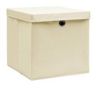 vidaXL Boîtes de rangement avec couvercles 10 pcs. 28x28x28 cm Crème