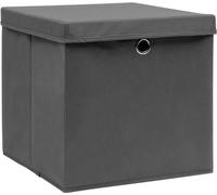 vidaXL Boîtes de rangement avec couvercles 10 pcs. 28x28x28 cm Gris