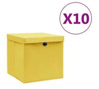 VidaXL Boîtes de rangement jaune 10 pcs