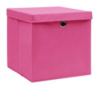 vidaXL Boîtes de rangement avec couvercles 10 pcs. 28x28x28 cm rose