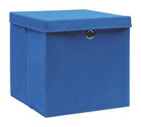 vidaXL Boîtes de rangement avec couvercles 10 pcs. Bleu 32x32x32 cm Tissu