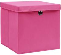 vidaXL Boîtes de rangement avec couvercles 10 pcs. Rose 32x32x32 cm Tissu