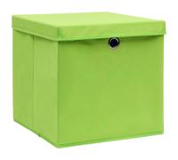 vidaXL Boîtes de rangement avec couvercles 10 pcs. Vert 32x32x32 cm Tissu