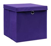 vidaXL Boîtes de rangement avec couvercles 10 pcs. Violet 32x32x32 cm Tissu