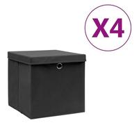Lot de 4 boîtes de rangement vidaXL - Noir