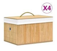 vidaXL Boîtes de rangement en bambou 320765 – 4 pièces – Brun G