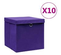 vidaXL Boîtes de rangement pliables avec couvercles - Violet