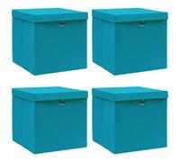 VidaXL Boîtes de Rangement Pliables Bleu 4 pcs