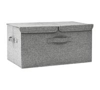 vidaXL Boîte de rangement en tissu 50x30x25 cm - Tissu intissé pliable Gris