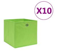 vidaXL Boîtes de rangement tissu Vert 10pcs