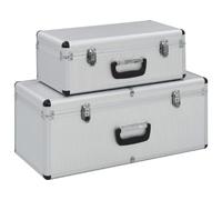 vidaXL Valises de rangement 2 pcs. argent aluminium