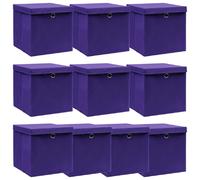 vidaXL Boîtes Rangement Violet 10 pcs