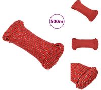 vidaXL Bootsseil Rot 5 mm 500 m Polypropylen - Seile