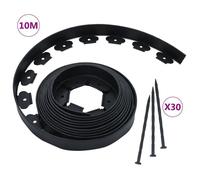 vidaXL Bordure de pelouse flexible 10 m 5 cm avec 30 piquets Noir