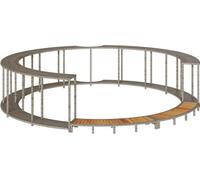 vidaXL Bordure de spa avec espace de rangement Escalier en bois gris Poly rotin