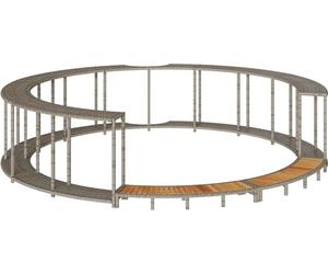 vidaXL Bordure de spa avec espace de rangement Escalier en bois gris Poly rotin