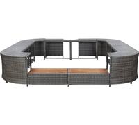 vidaXL Cadre de spa carré 268x268x55 cm Résine tressée Gris