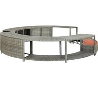 vidaXL Bordure de spa en poly rotin gris