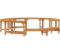 vidaXL Entourage de bain à remous brun Ø255 x 55,5 cm bois massif acacia