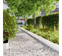 vidaXL Bordures de pelouse 10 pcs blanc 20x103 cm acier laminé à froid