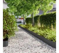 vidaXL Bordures de pelouse 10 pcs noir 20x103 cm acier laminé à froid, bordure de jardin, bordure de lit de jardin, bordure 860154 Noir