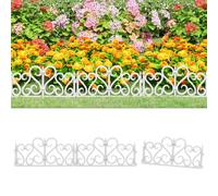 vidaXL Bordures de pelouse 17 pcs Blanc 10 m