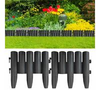 Vidaxl Bordures De Pelouse 36 Pcs Anthracite 10 M Pp