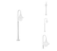 vidaXL Borne d'éclairage de jardin E27 120 cm aluminium blanc - éclairage extérieur