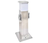 vidaXL Borne jardin électrique 2 prises Acier inoxydable avec lampe extérieure