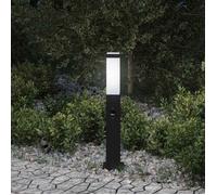 vidaXL Borne lumineuse avec détecteur 50 cm Noir IP44 4006077
