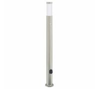 vidaXL Borne lumineuse avec détecteur et prise 110 cm acier inoxydable IP44