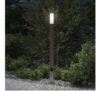 vidaXL Borne lumineuse avec détecteur et prise 110 cm acier inoxydable IP44 4006069