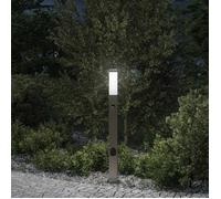 vidaXL Borne lumineuse avec détecteur et prise 80 cm acier inoxydable IP44 4006067