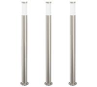 Vidaxl Borne Lumineuse Lot De 3 110 Cm Acier Inoxydable Ip44