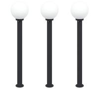 Vidaxl Borne Lumineuse Lot De 3 120 Cm Noire Ip44