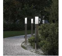Vidaxl Bornes Lumineuses Avec Détecteur Et Prise Lot De 3 80 Cm Acier Inoxydable Ip44