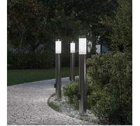 vidaXL Bornes lumineuses avec sortie lot de 3 80 cm acier inoxydable IP44 4006014