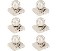 vidaXL Bouchons de poteau 6 pcs Globe final Acier inoxydable 81x81 mm G