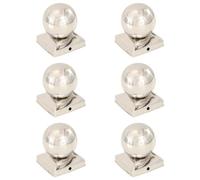vidaXL Bouchons de poteau 6 pcs Globe final Acier inoxydable 91x91 mm