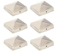 vidaXL Bouchons poteau Inox 81x81 mm