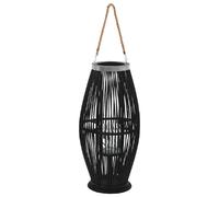 vidaXL Bougeoir Bambou - Noir