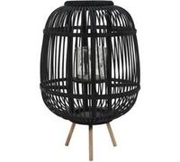 vidaXL Bougeoir dur pieds Bambou Noir Noir G