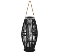vidaXL Bougeoir suspendu Bambou 60 cm Photophore Décoration Bougies Noir