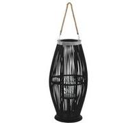 vidaXL Bougeoir suspendu Bambou Noir 60 cm Noir G