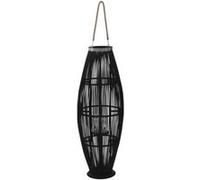 vidaXL Bougeoir suspendu en bambou noir 95 cm